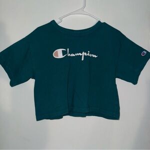 Champion Teal Crop Top Size Small